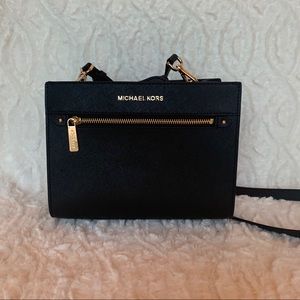Michael Kors Hailee Leather MK Logo Crossbody